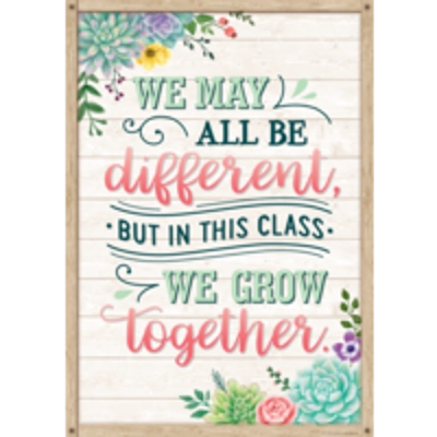 We May All Be Different, but in This Class We Grow Together Positive Poster