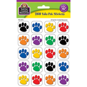 Colorful Paw Prints Stickers..
