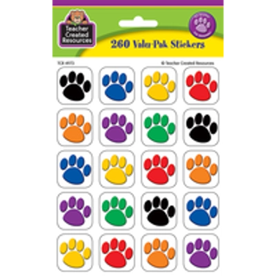 Colorful Paw Prints Stickers Valu-Pak