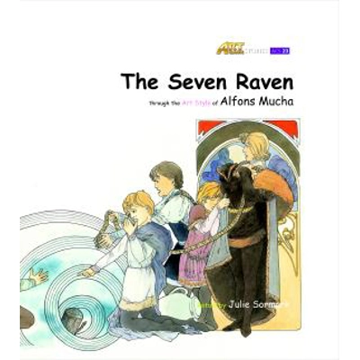 Art Classic Stories Level 3 The Seven Ravens HC w/ CD, illustrated in the style of Alfons Mucha Book No. 23