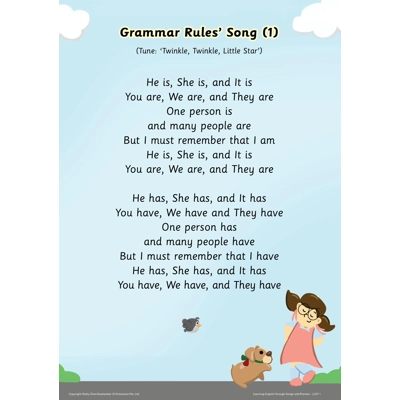 GRAMMAR RULES’ SONG (1) (A3 PORTRAIT POSTER)