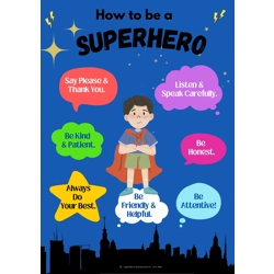 HOW TO BE A SUPERHERO (A3 PORTRAIT POSTER)
