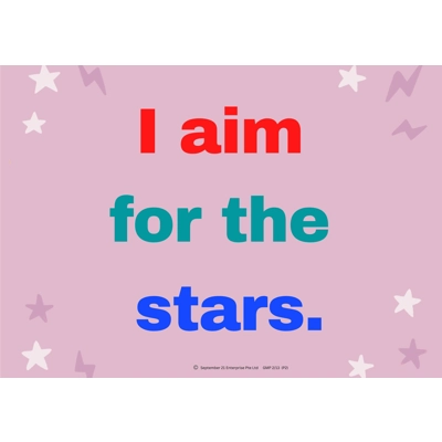 Growth Mindset Poster A3: I aim for the stars
