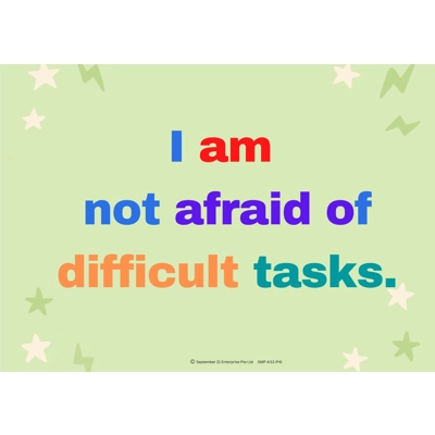 Growth Mindset Poster A3: I am not .afraid of difficult tasks