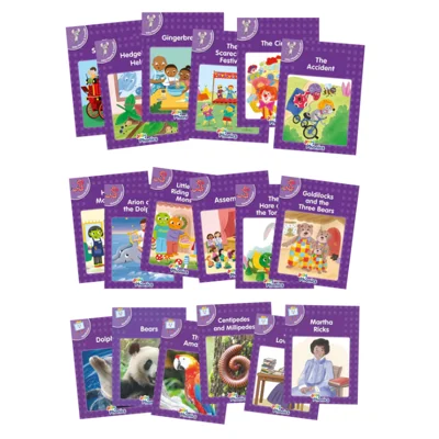 Jolly Phonics Purple Readers Complete Set Level 5 (Precursive Letters)