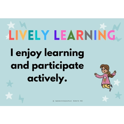 LIVELY LEARNING: I ENJOY LEARNING AND PARTICIPATE ACTIVELY (A3 POSTER)