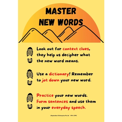MASTER NEW WORDS (A3 PORTRAIT POSTER)