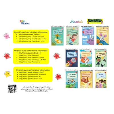 Maverick Phonics readers (with Jolly Phonics Group 1-7 sounds) set of 10