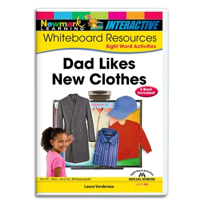 SOCIAL STUDIES SIGHT WORDS READERS WHITEBOARD GR PREK1 SET OF 16: DAD LIKES NEW CLOTHES