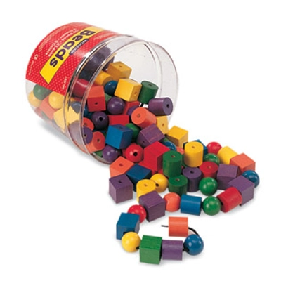 Wooden Beads in a Bucket