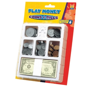 PLAY MONEY - COINS AND BILLS..