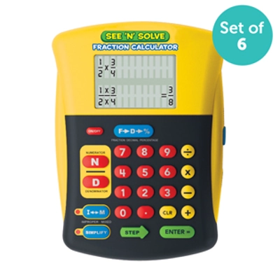 SEE 'N' SOLVE FRACTION CALCULATOR SET OF 6