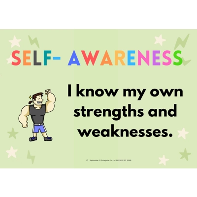 SELF-AWARENESS: I KNOW MY OWN STRENGTHS AND WEAKNESSES (A3 POSTER)