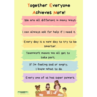 TOGETHER, EVERYONE ACHIEVES MORE! AND MORE (A3 PORTRAIT)