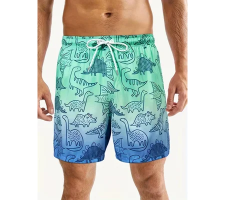 Men's swim shorts designer dinosaur