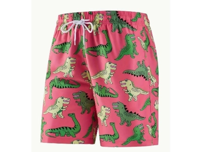 Men's swim shorts designer dinosaur pink trunks