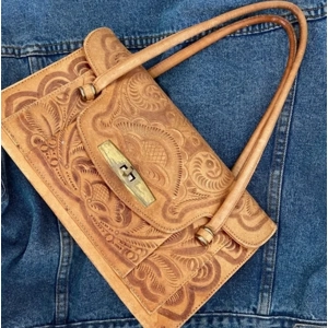 Leather Scroll Purse