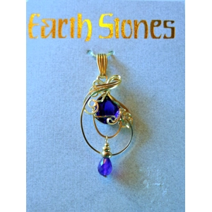 Gold Filled Earth Stone Amethyst Dangle