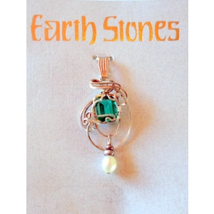 Silver Earth Stones Emerald & Pearl