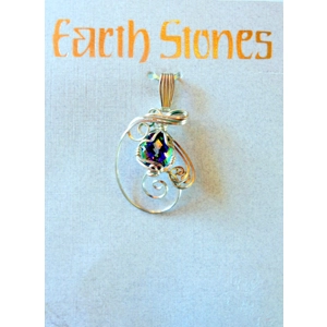 Silver Earth Stones Mystic Topaz Pendant