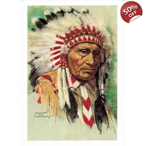 Dick van den Hoogen - Dan Bull Plume Chief Original Pastel