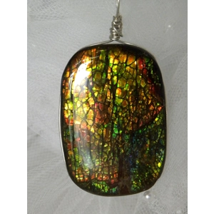 Silver Wire Wrapped Fiery Gold Green Dragon Scale Alberta ..