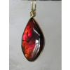 Gold Color Wire Wrapped Alberta Burgundy Rose Ammolite Pendant