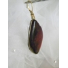Gold Color Wire Wrapped Alberta Burgundy Rose Ammolite Pendant