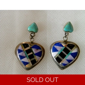 Sterling Mosaic Heart Earrings