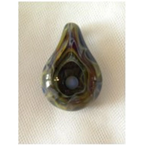 Smokey Rainbow Opal Eye Art Glass Pendant