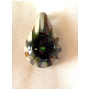 Smokey Amber Green Opal Eye Art Glass Pendant