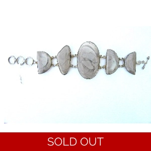 5 Stone Jasper in 925 Sterling Bracelet