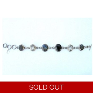 6 Stone Bracelet Sterling Bracelet