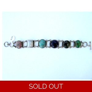 6 Stone Bracelet Sterling Bracelet