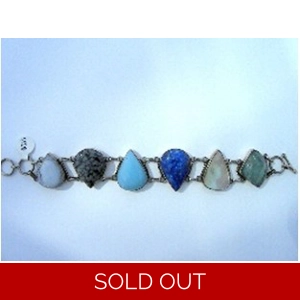 6 Stone Sterling Bracelet