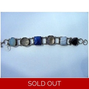 6 Stone Sterling Bracelet