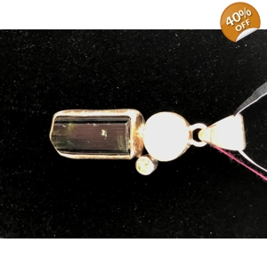 Starborn Tourmaline, Pearl, Peridot Pendant