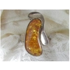 Amber & 925 Sterling Ring