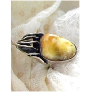 Butterscotch Amber 925 Sterling Silver Ring