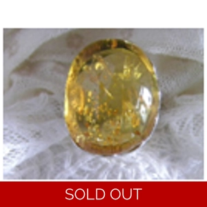 Large Amber & 925 Sterling Ring