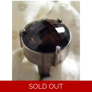 Smokey Topaz & 925 Sterling Ring