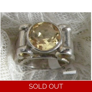 5 Citrine Stones & 925 Sterling Ring