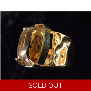 Citrine w/ Gold Over Silver Ring