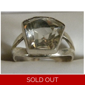 Clear Crystal Quartz & 925 Sterling Ring