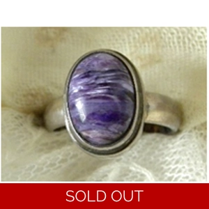 Charoite & 925 Sterling Ring