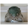 Raw Emerald Teardrop Rhinestone & 925 Sterling Ring