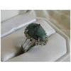 Raw Emerald Teardrop Rhinestone & 925 Sterling Ring