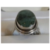 Raw Emerald Oval Rhinestone & 925 Sterling Ring