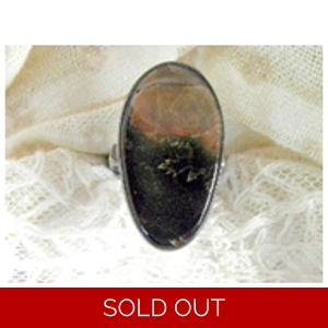 Ammolite & Sterling 925 Square Ring