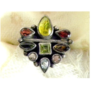 Mixed Stone 925 Sterling Ring